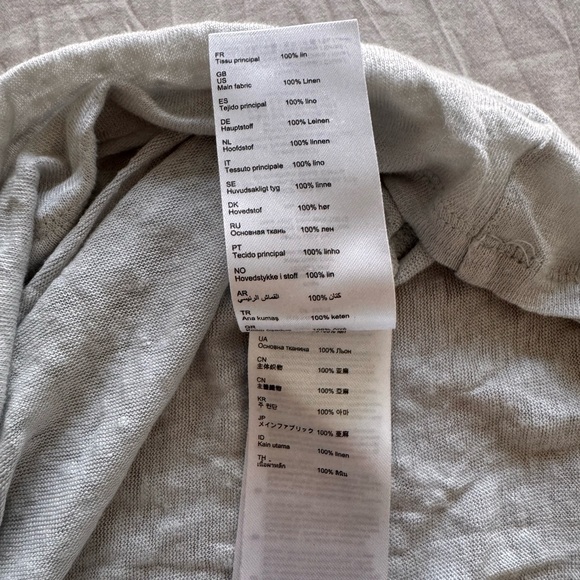 Maje Ice Blue Linen Rhinestone Embellished Tee - Size 1 S - Picture 9 of 10